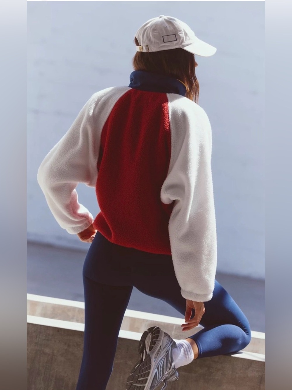 Free People Movement Hit The Slopes Colorblock Fleece Pullover S Red Sport Color - Picture 3 of 9